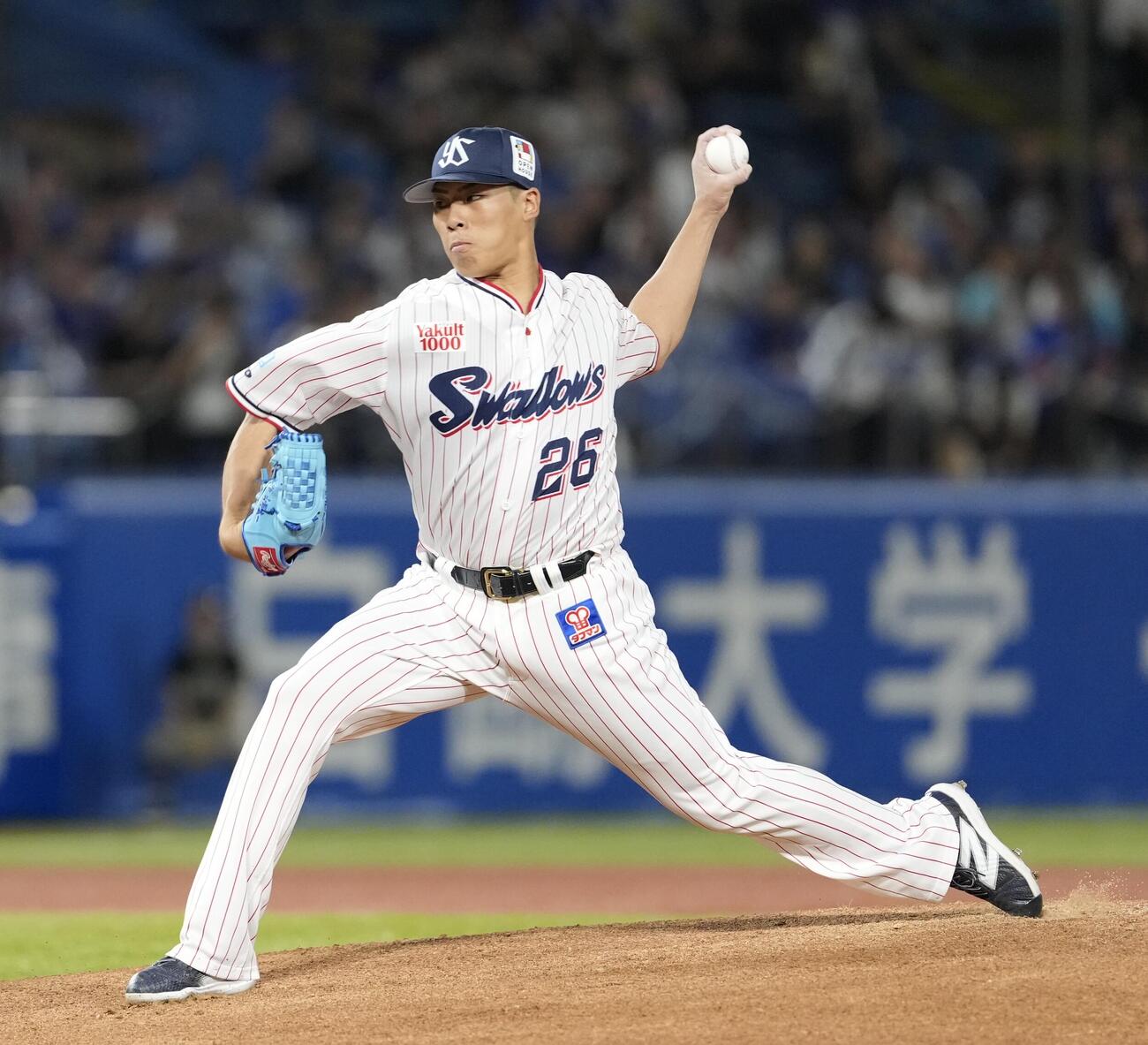ヤクルト対中日　力投するヤクルト先発の山野太一（撮影・小島史椰）