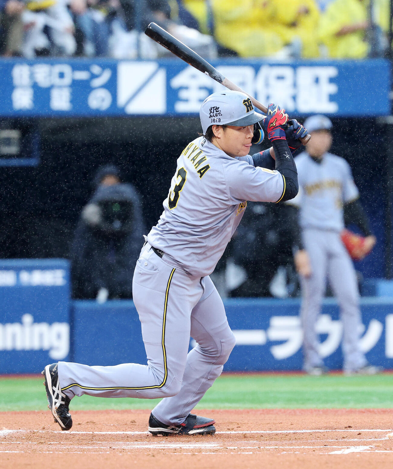 DeNA対阪神　1回表阪神2死一塁、大山悠輔は適時二塁打を放つ（撮影・鈴木正人）