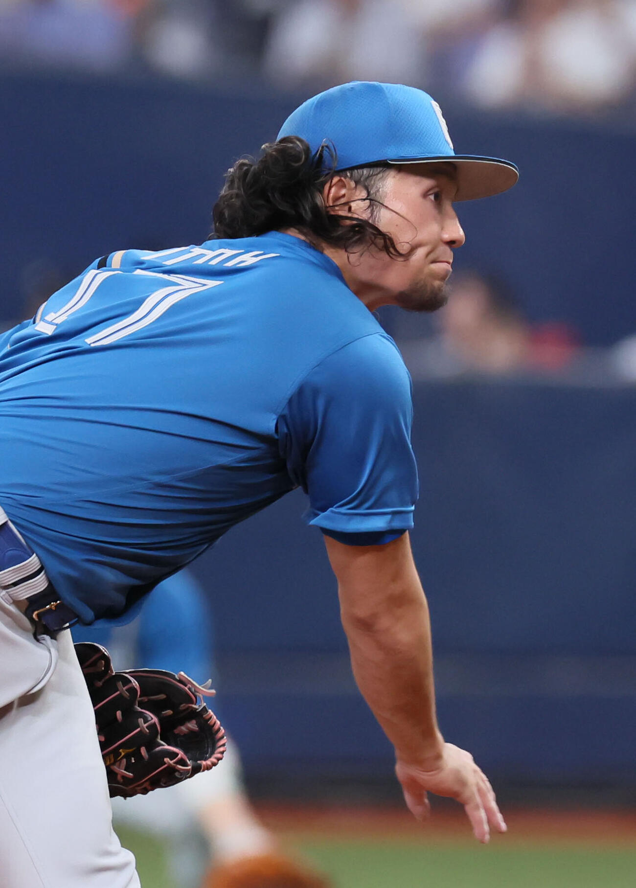 オリックス対日本ハム　髪を振り乱し力投する日本ハム伊藤大海（撮影・宮崎幸一）