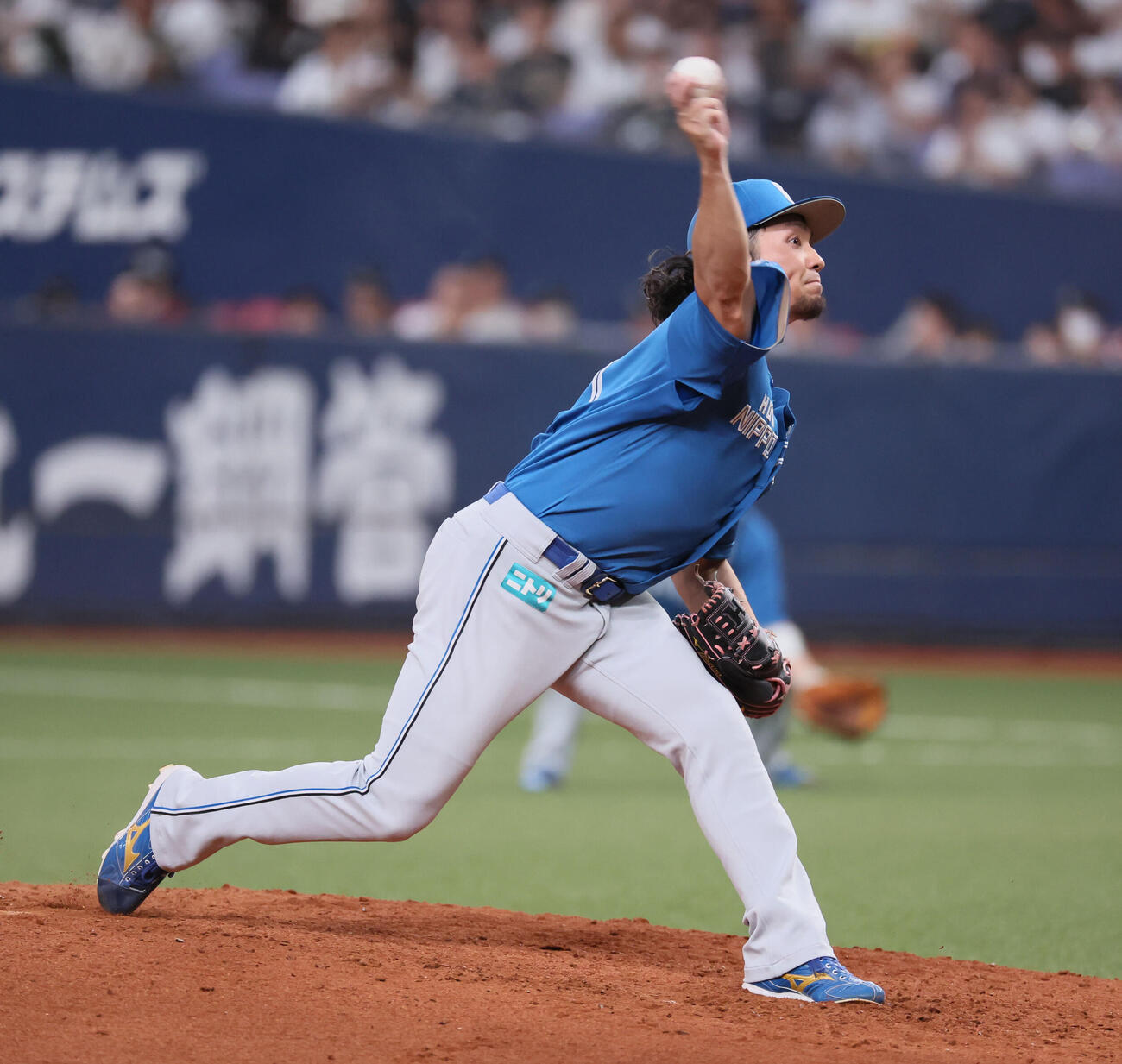 オリックス対日本ハム　8回裏オリックス攻撃終了、日本ハム伊藤大海は、ピンチを切り抜け無失点に抑える（撮影・宮崎幸一）