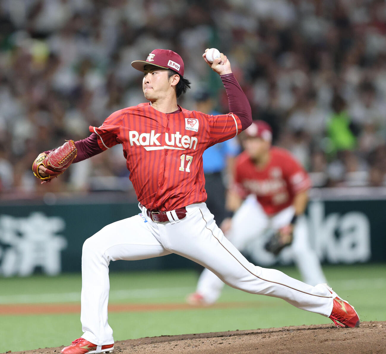 ソフトバンク対楽天　楽天先発の古謝樹（撮影・梅根麻紀）