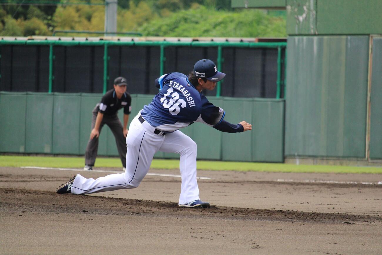ファーム最終戦で登板した西武高橋礼（撮影・金子真仁）