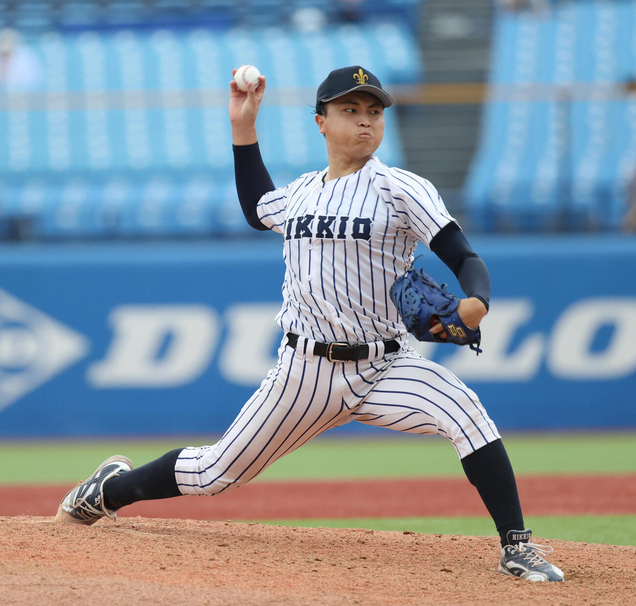 立大対慶大　好投する立大・南陽人（撮影・柴田隆二）