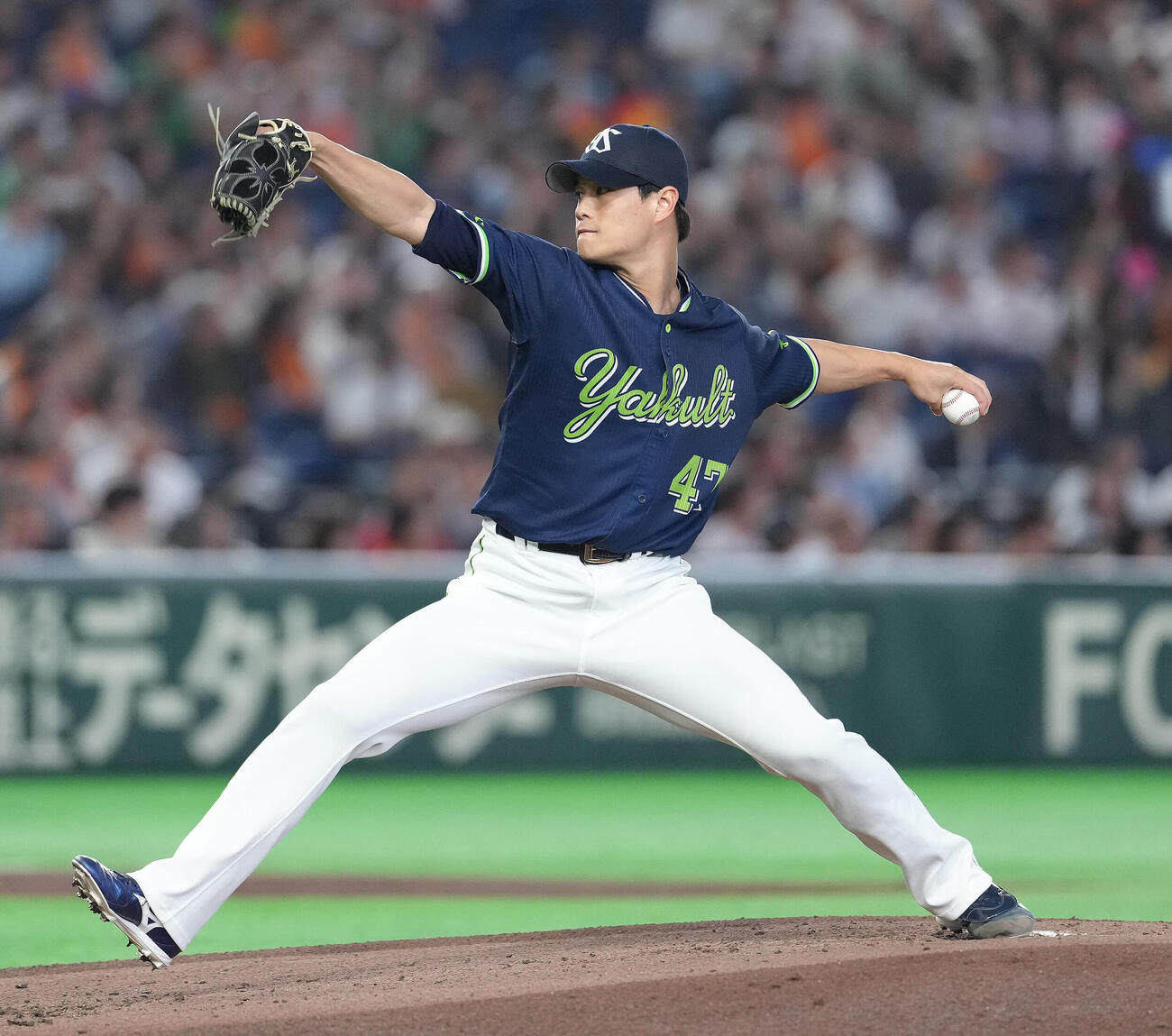 巨人対ヤクルト　ヤクルト先発の高橋奎二（撮影・足立雅史）