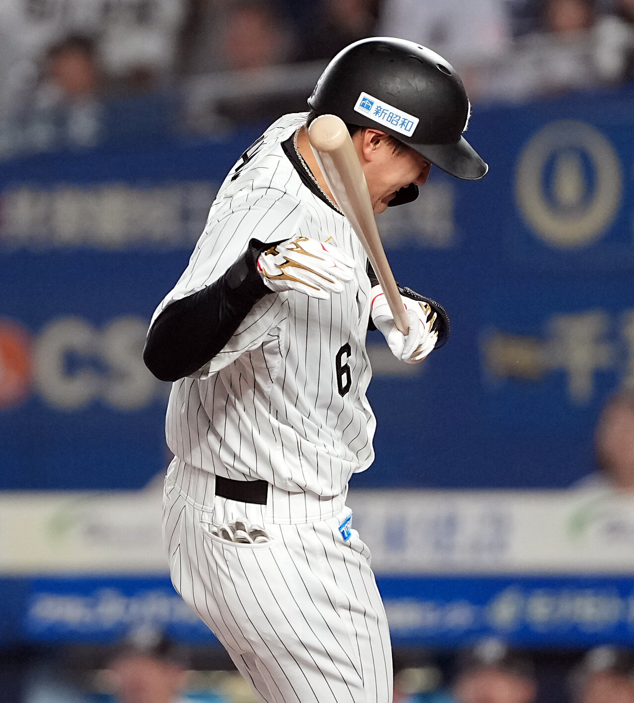 ロッテ対日本ハム　4回裏ロッテ2死二、三塁、死球を受ける西川史礁（撮影・たえ見朱実）