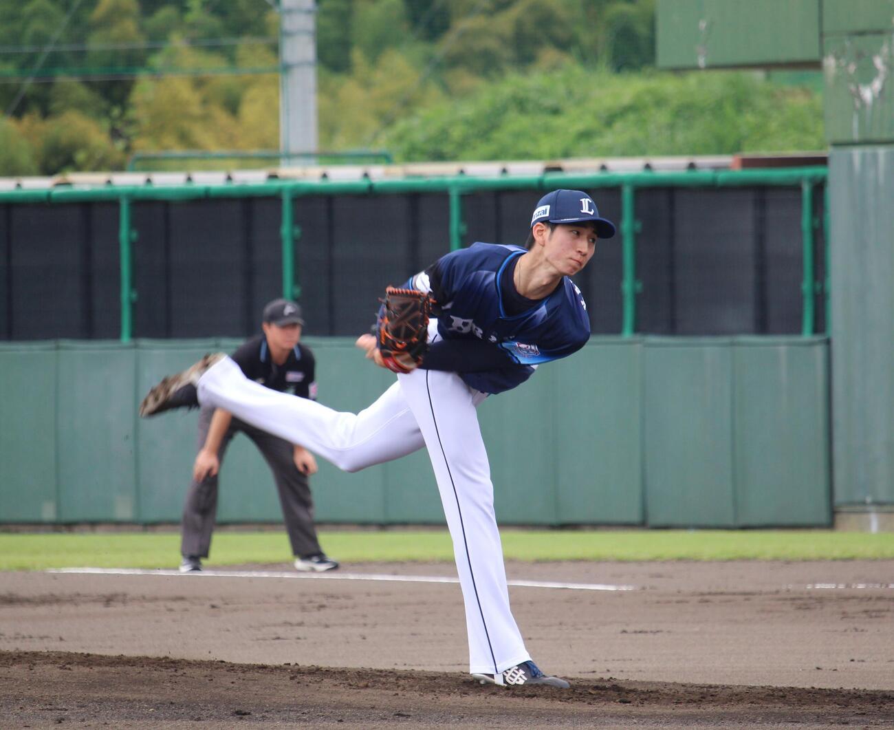 ファーム最終戦ハヤテ戦で自己最速をマークした西武川下将勲（撮影・金子真仁）