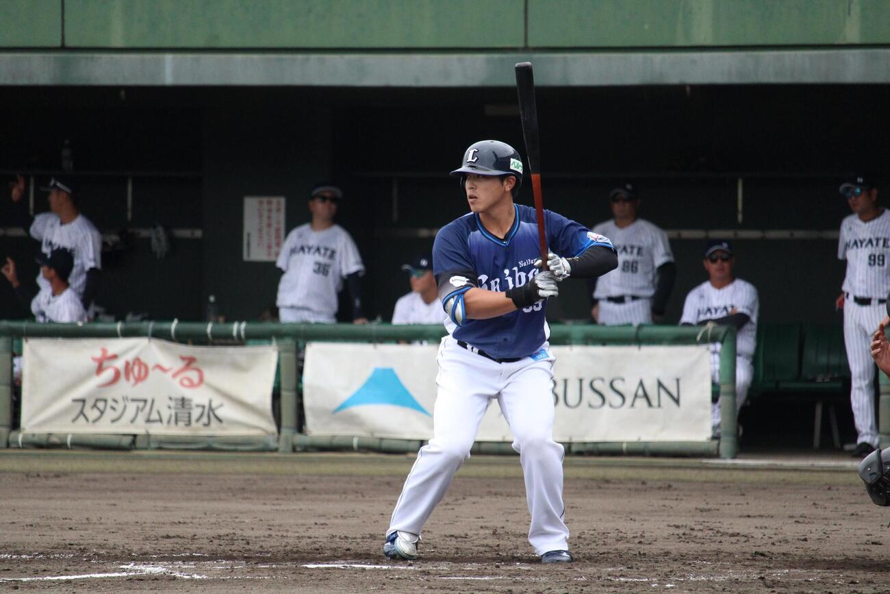 ファーム・リーグ中地区の本塁打王に輝いた西武仲三（撮影・金子真仁）