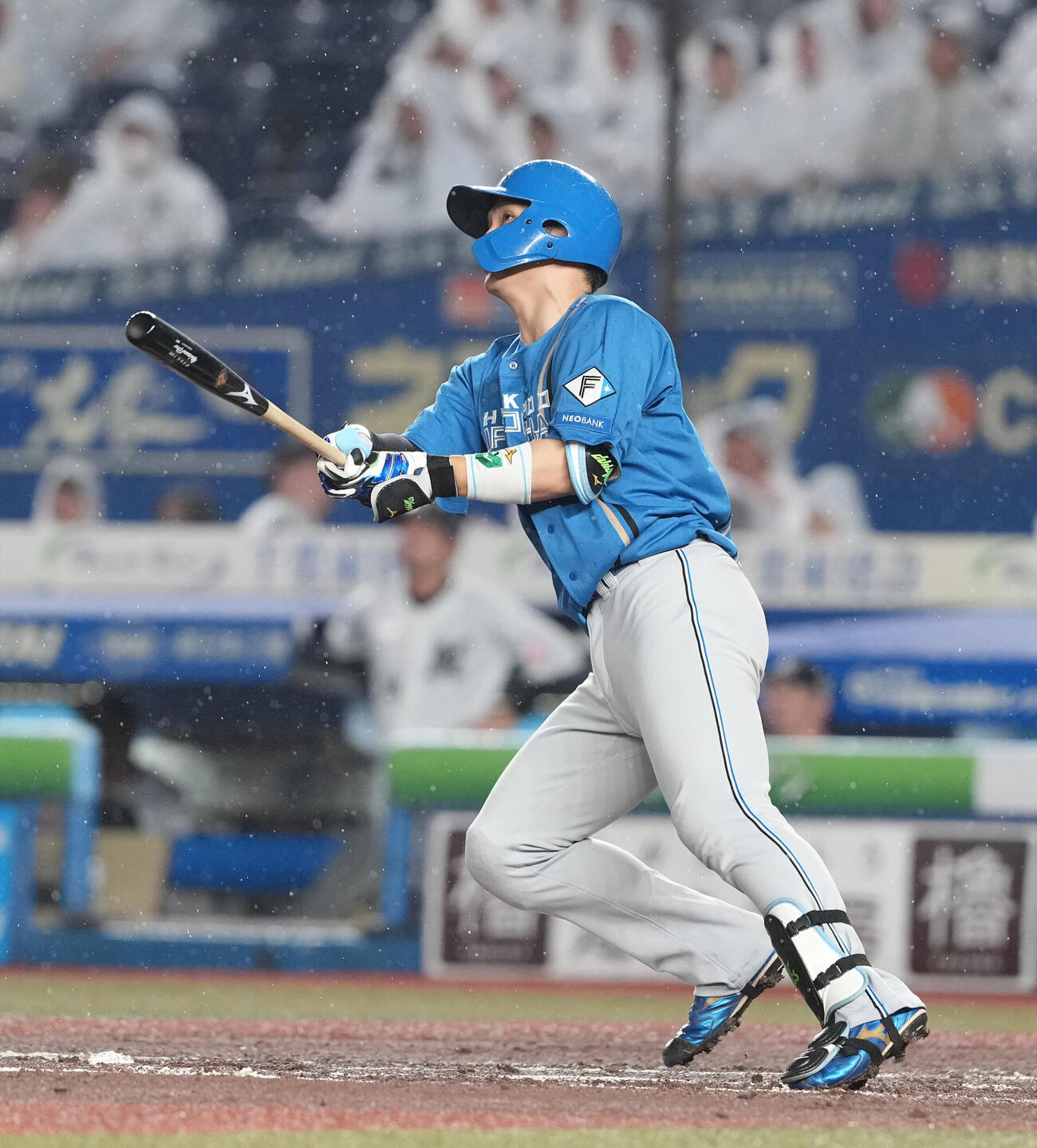 ロッテ対日本ハム　8回表日本ハム無死満塁、満塁本塁打を放つ代打郡司裕也（撮影・たえ見朱実）