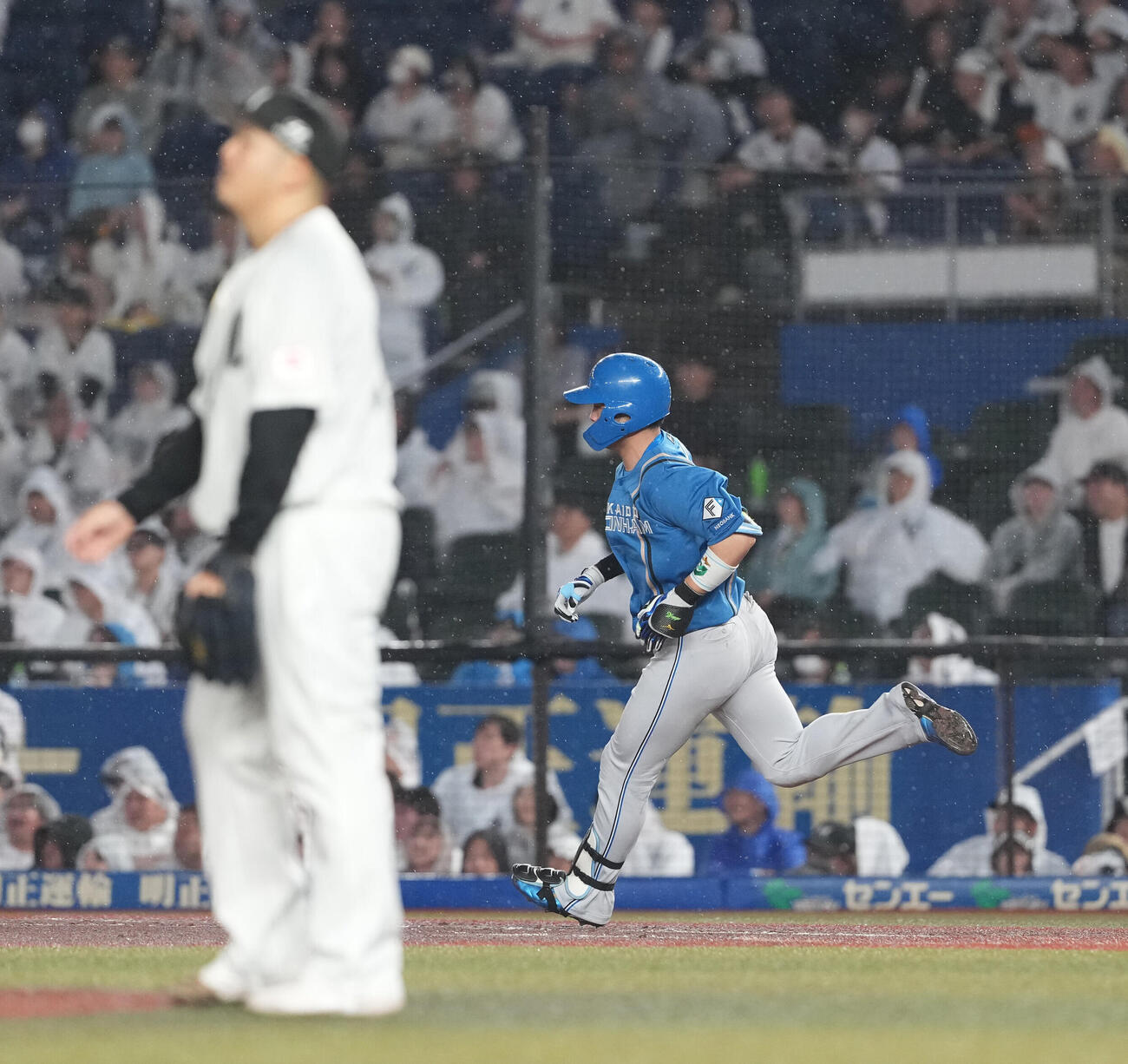 ロッテ対日本ハム　8回表日本ハム無死満塁、満塁本塁打を放った代打郡司裕也（撮影・たえ見朱実）
