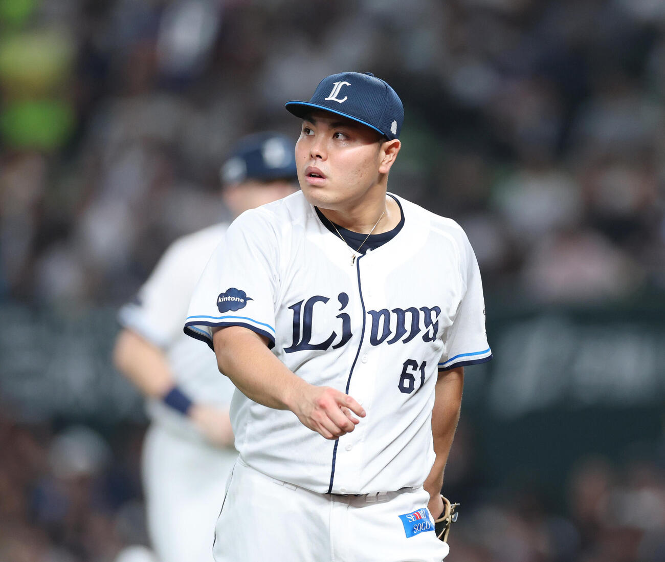 西武オリックス　4回表を無失点に抑えベンチに戻る平良海馬（撮影・増田悦実）