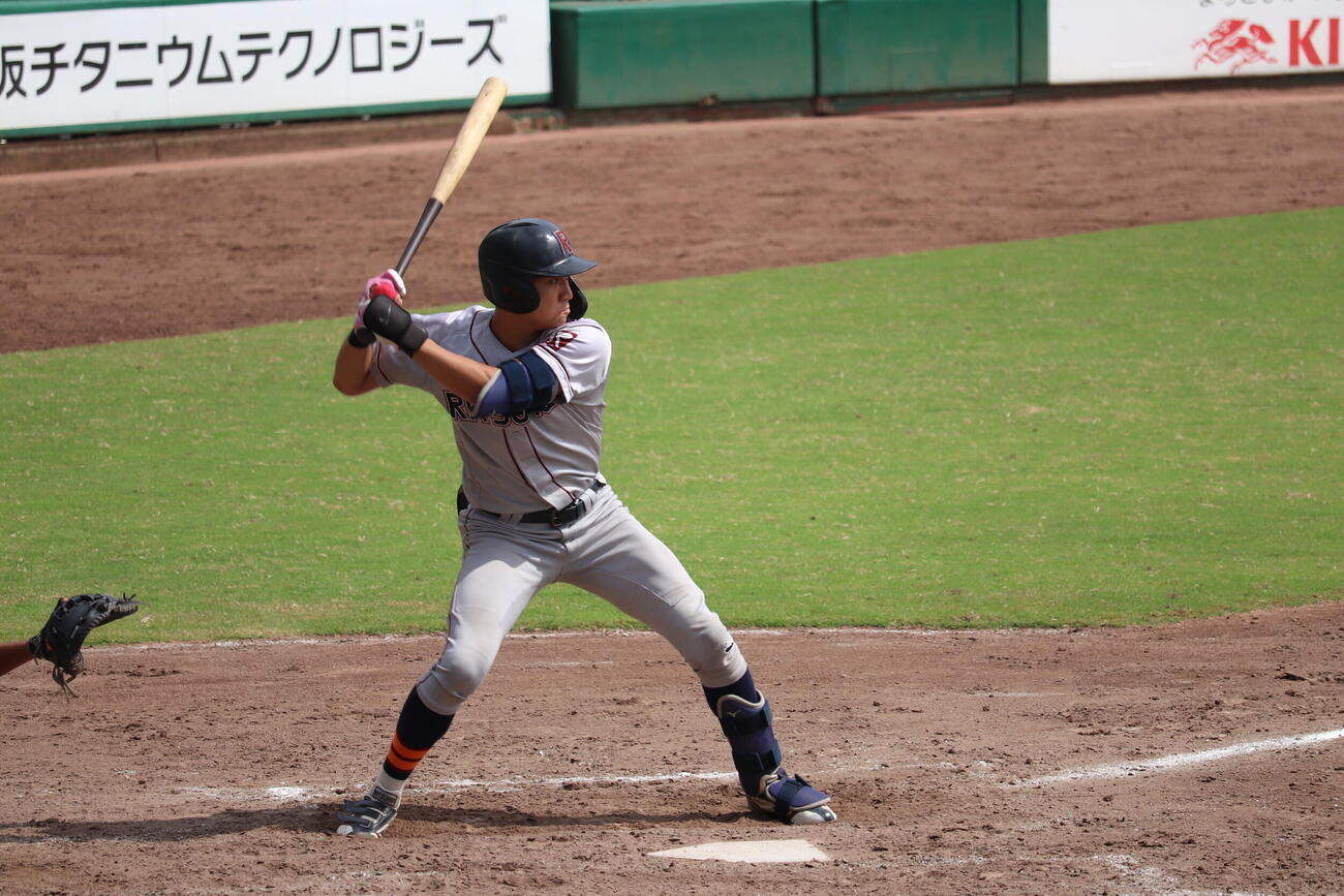 京大対立命大　京大戦で8回に適時左二塁打を放った立命大・西野啓也（2026年9月撮影）