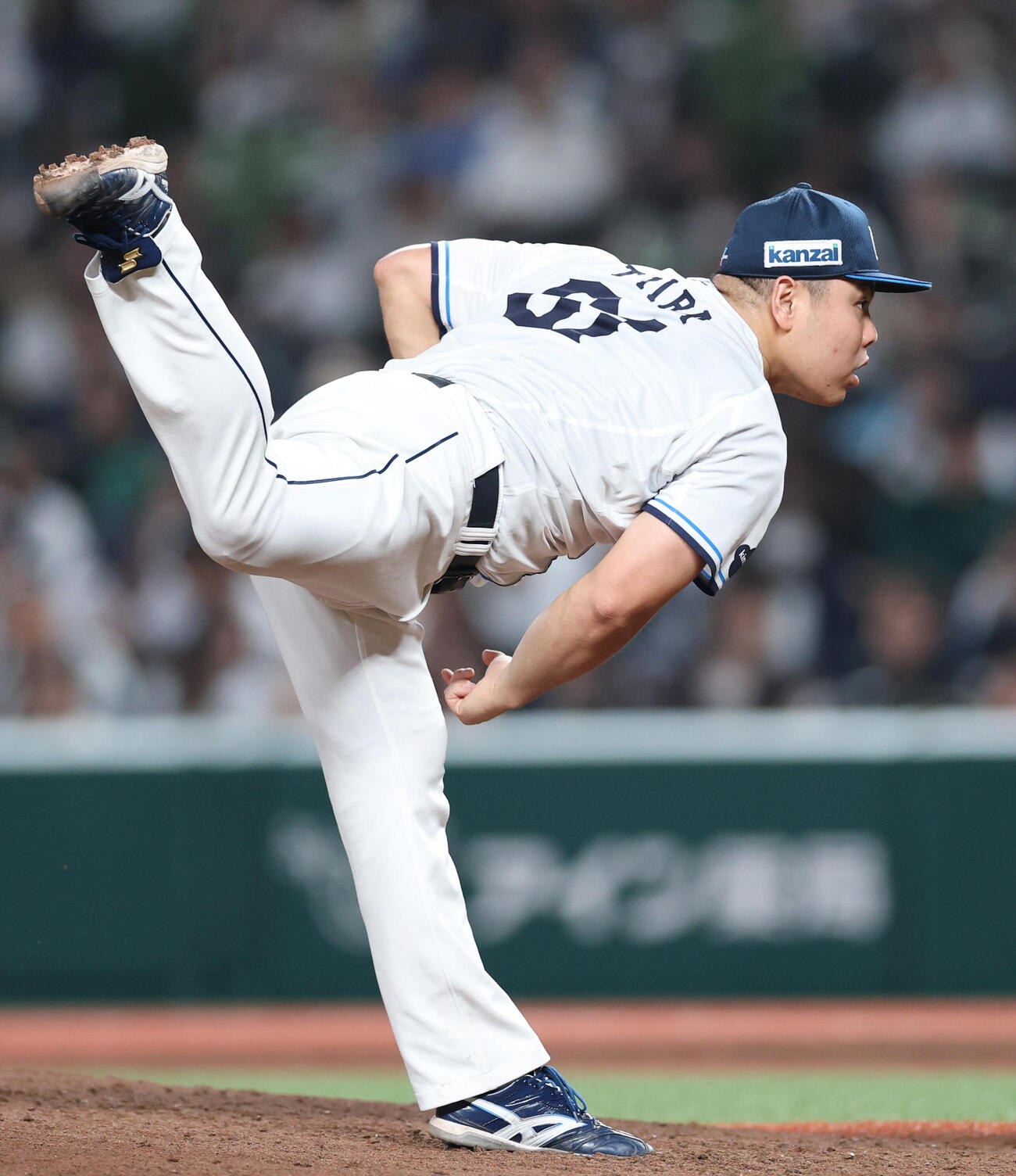 西武オリックス　4回表オリックス2死、紅林弘太郎を三振に抑える平良海馬（撮影・増田悦実）