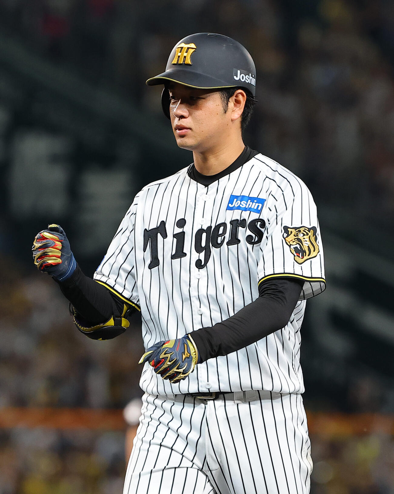 阪神対ヤクルト　7回裏阪神2死三塁、高橋遥人は適時打を放つ（撮影・上田博志）