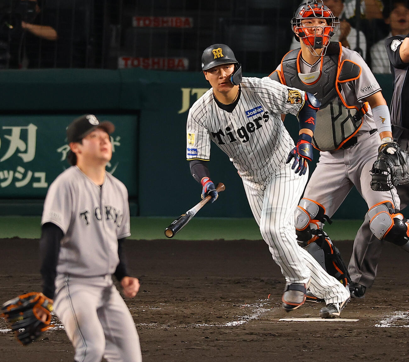 阪神対巨人　3回裏阪神1死二、三塁、大山悠輔は左飛に倒れる（撮影・上田博志）