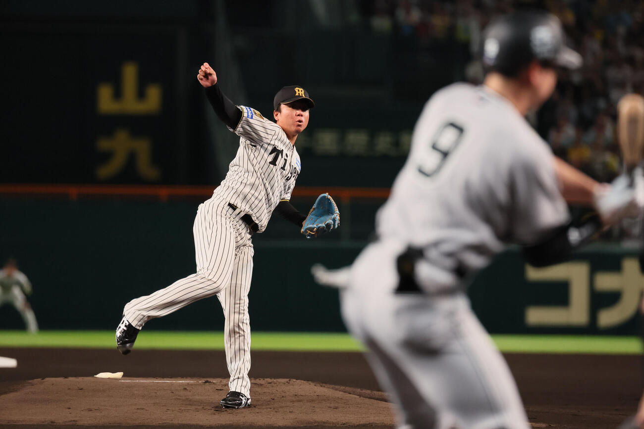 阪神対巨人　阪神先発の村上頌樹（撮影・宮崎幸一）