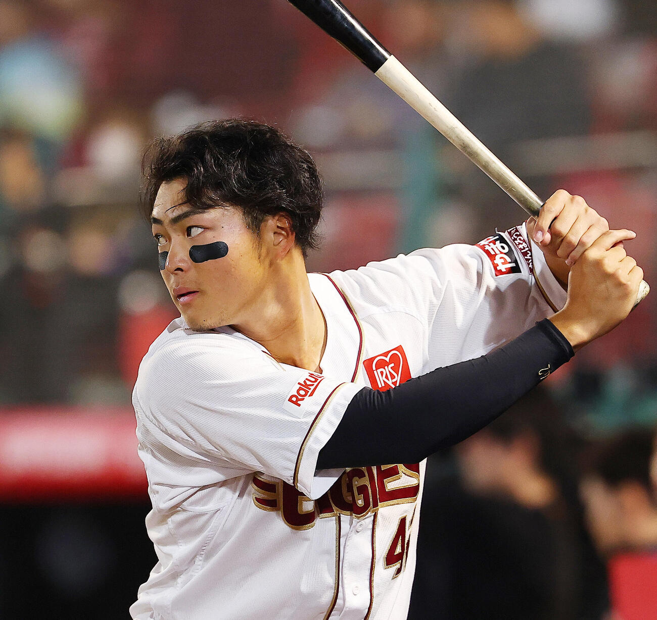 楽天対ソフトバンク　9番左翼で先発出場の楽天阪上翔也（撮影・野上伸悟）