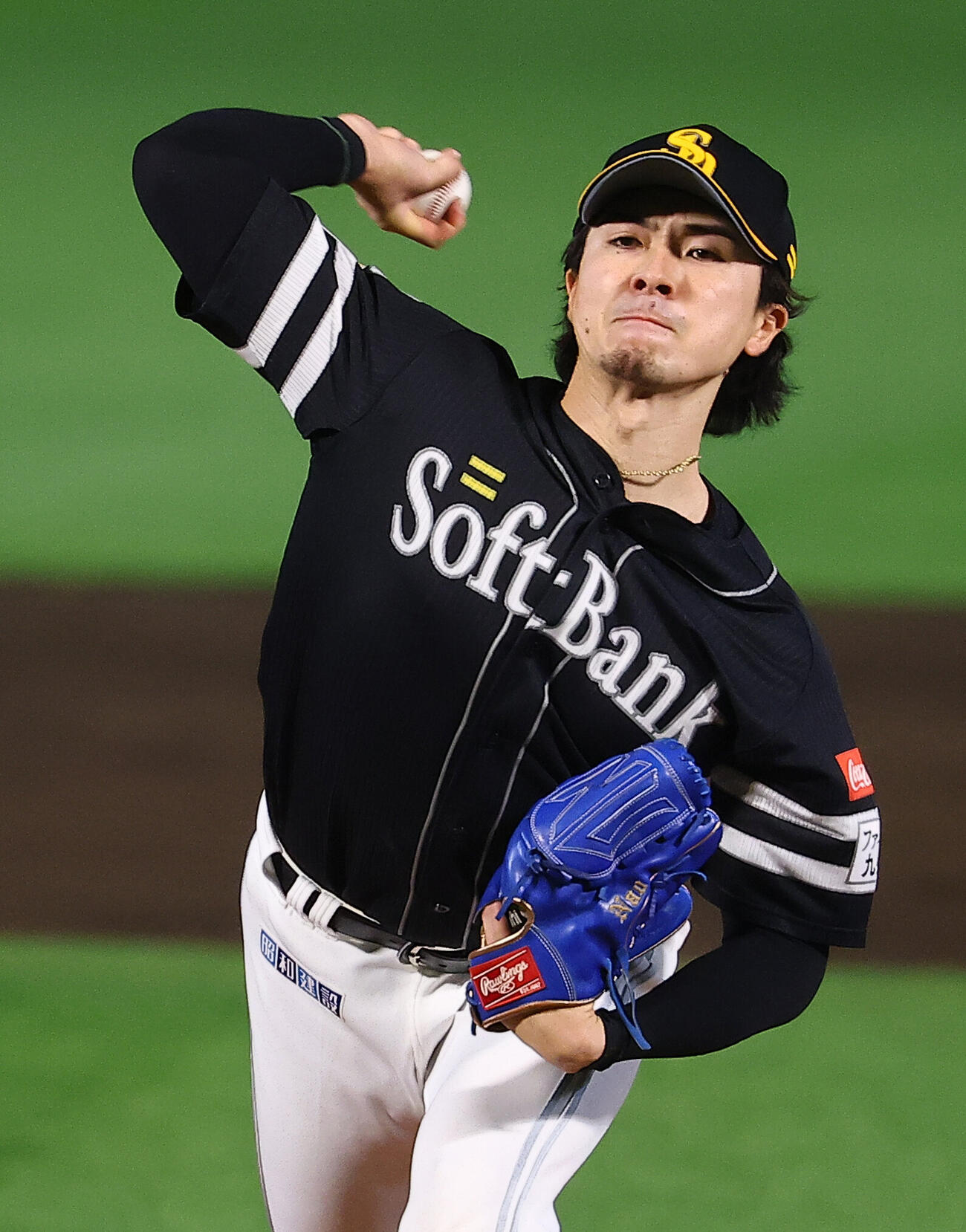 楽天対ソフトバンク　力投するソフトバンク上沢直之（撮影・野上伸悟）