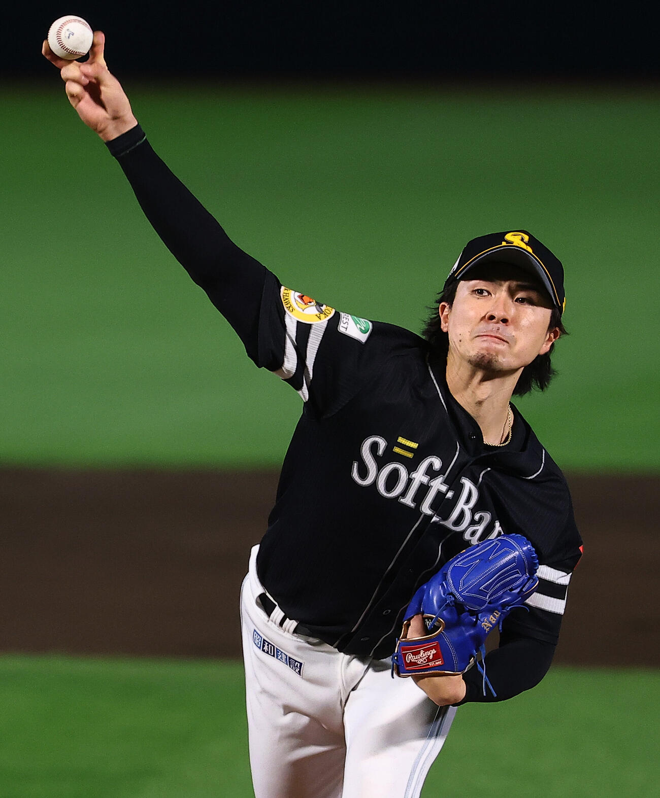 楽天対ソフトバンク　ソフトバンク先発の上沢直之（撮影・野上伸悟）
