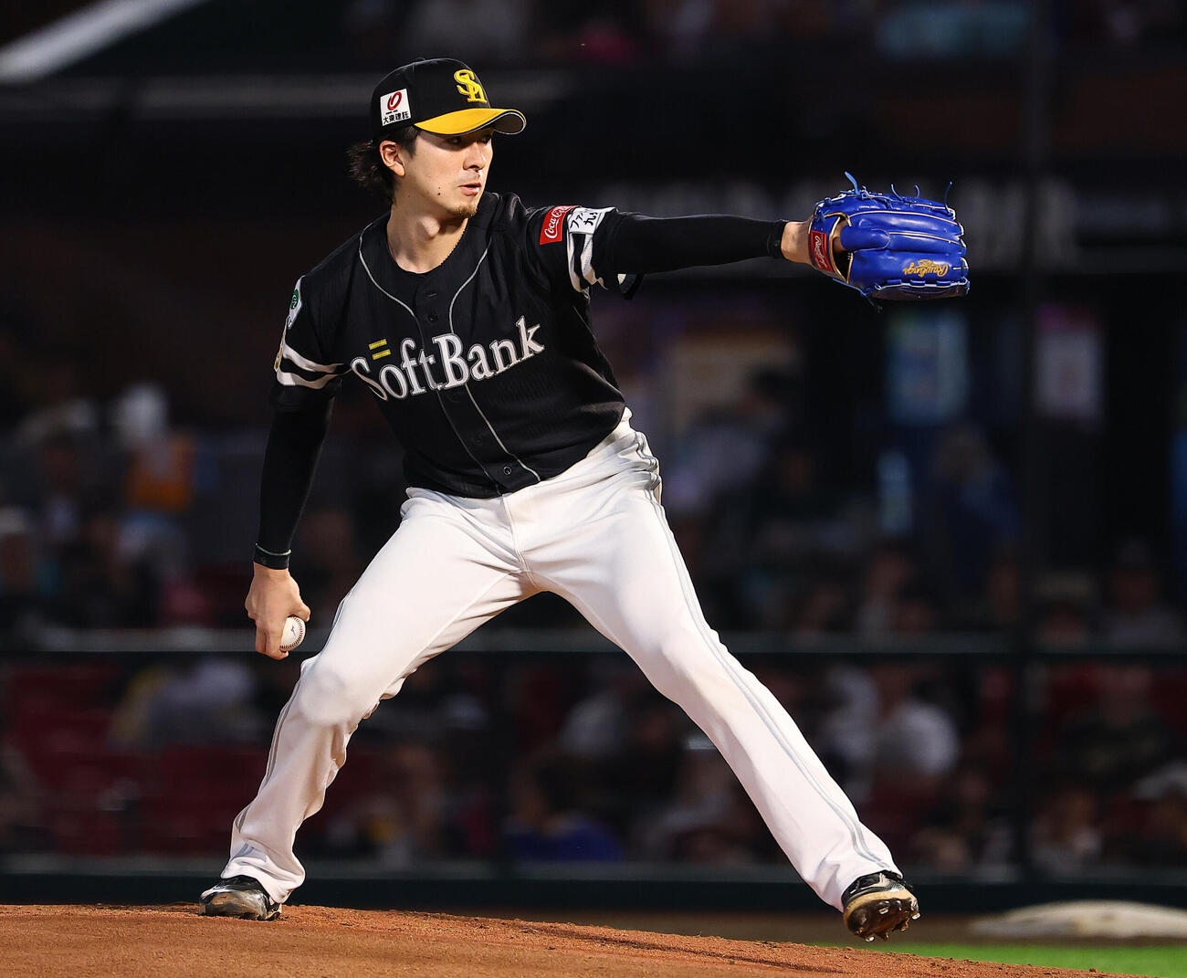 楽天対ソフトバンク　ソフトバンク先発の上沢直之（撮影・野上伸悟）