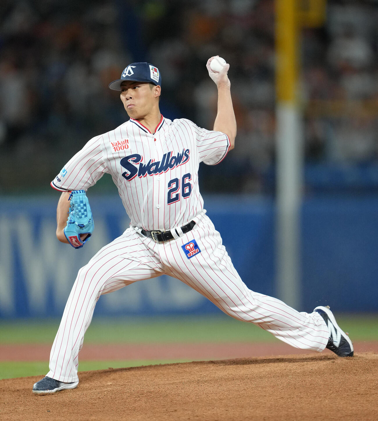 ヤクルト対巨人　ヤクルト先発の山野太一（撮影・足立雅史）