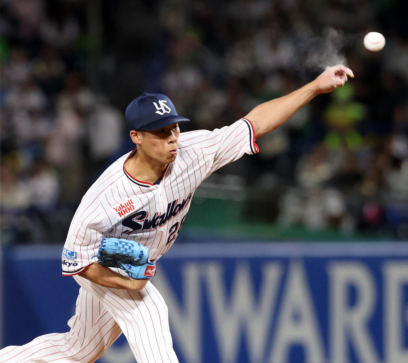 ヤクルト対巨人　ヤクルト先発の山野太一（撮影・浅見桂子）