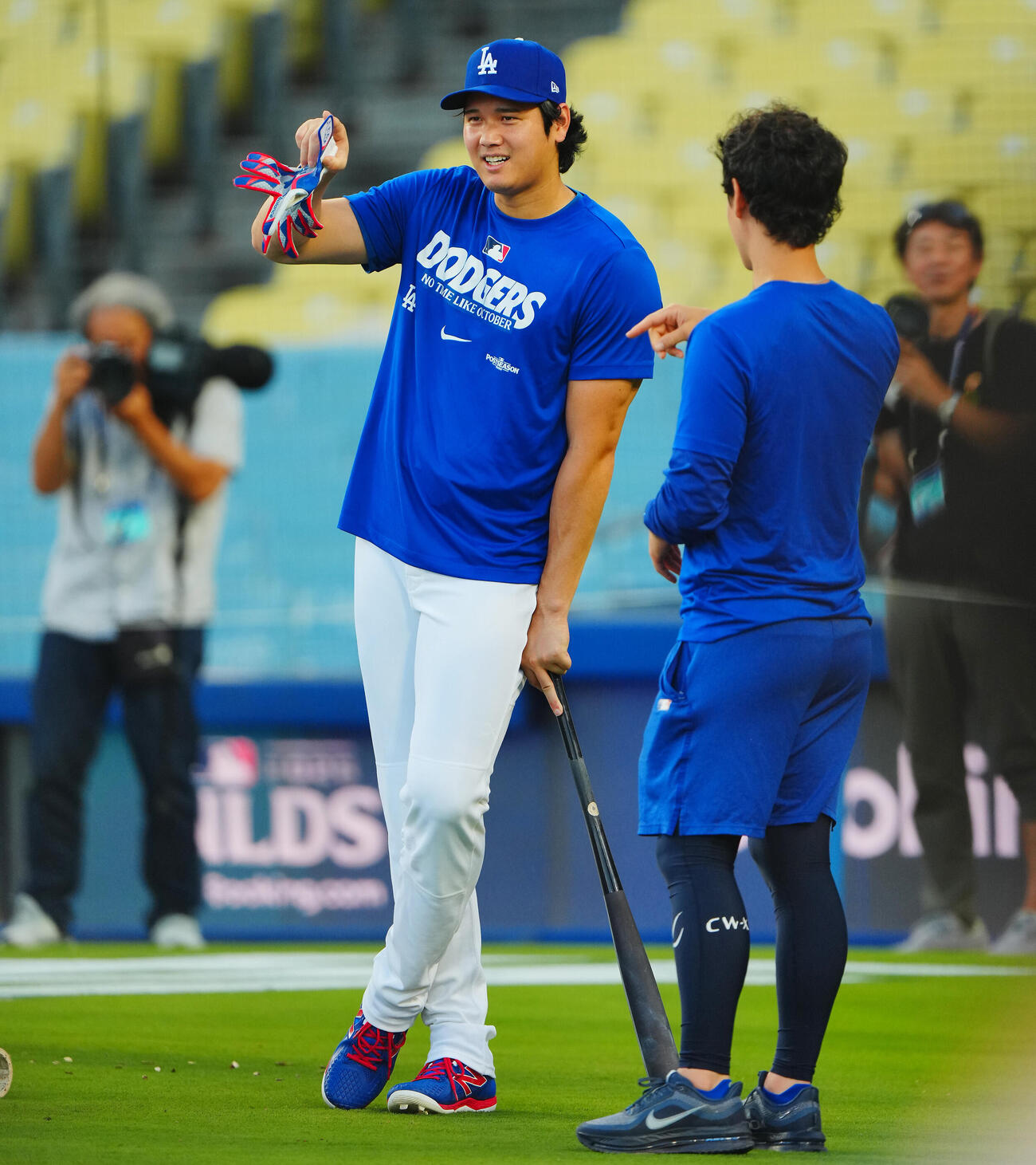 前日練習を行うドジャース大谷翔平（撮影・垰健太）