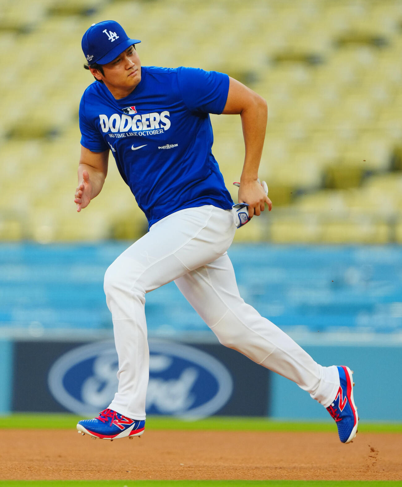 前日練習を行うドジャース大谷翔平（撮影・垰健太）