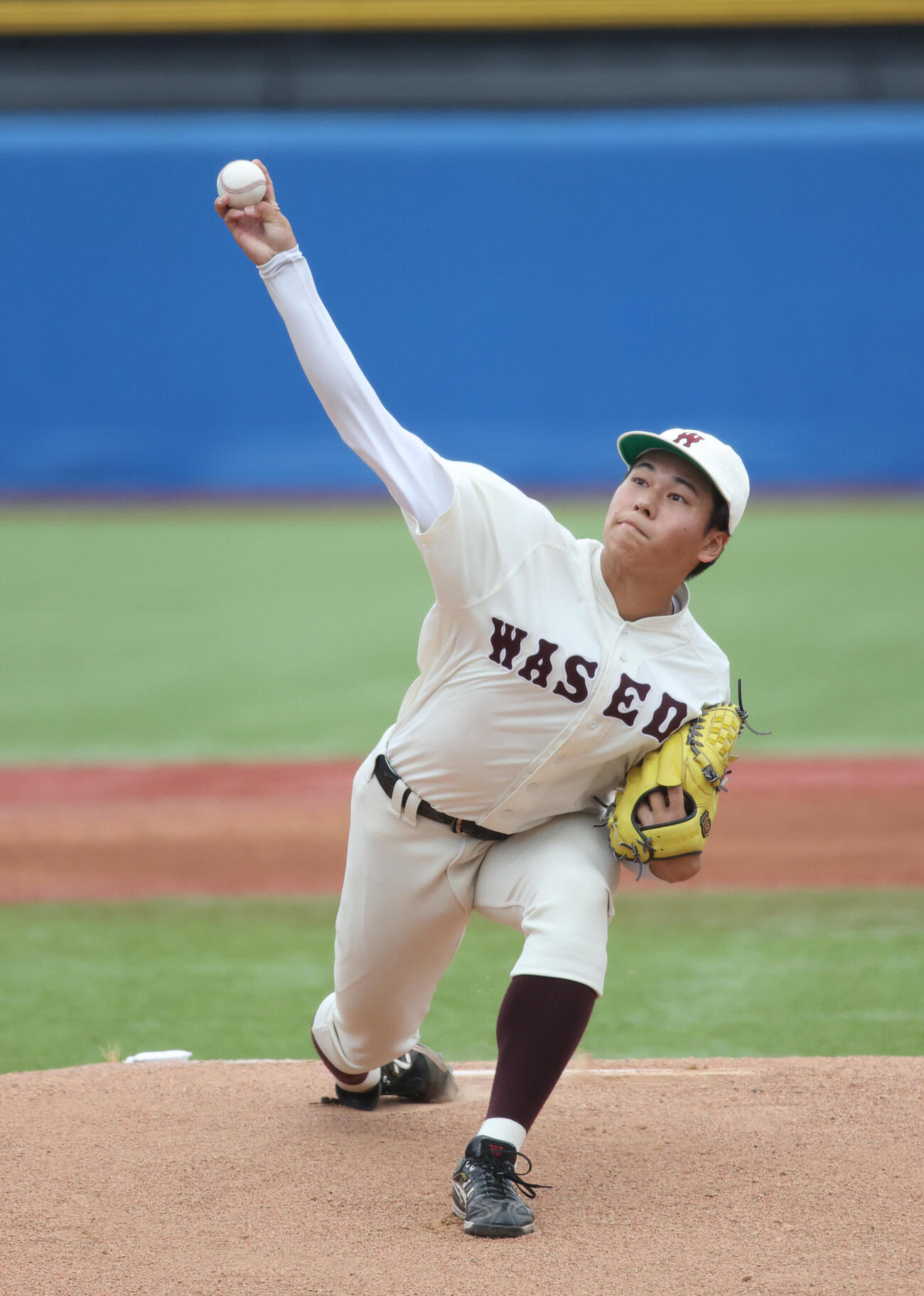 東大対早大　先発した早大・安田虎汰郎（撮影・柴田隆二）