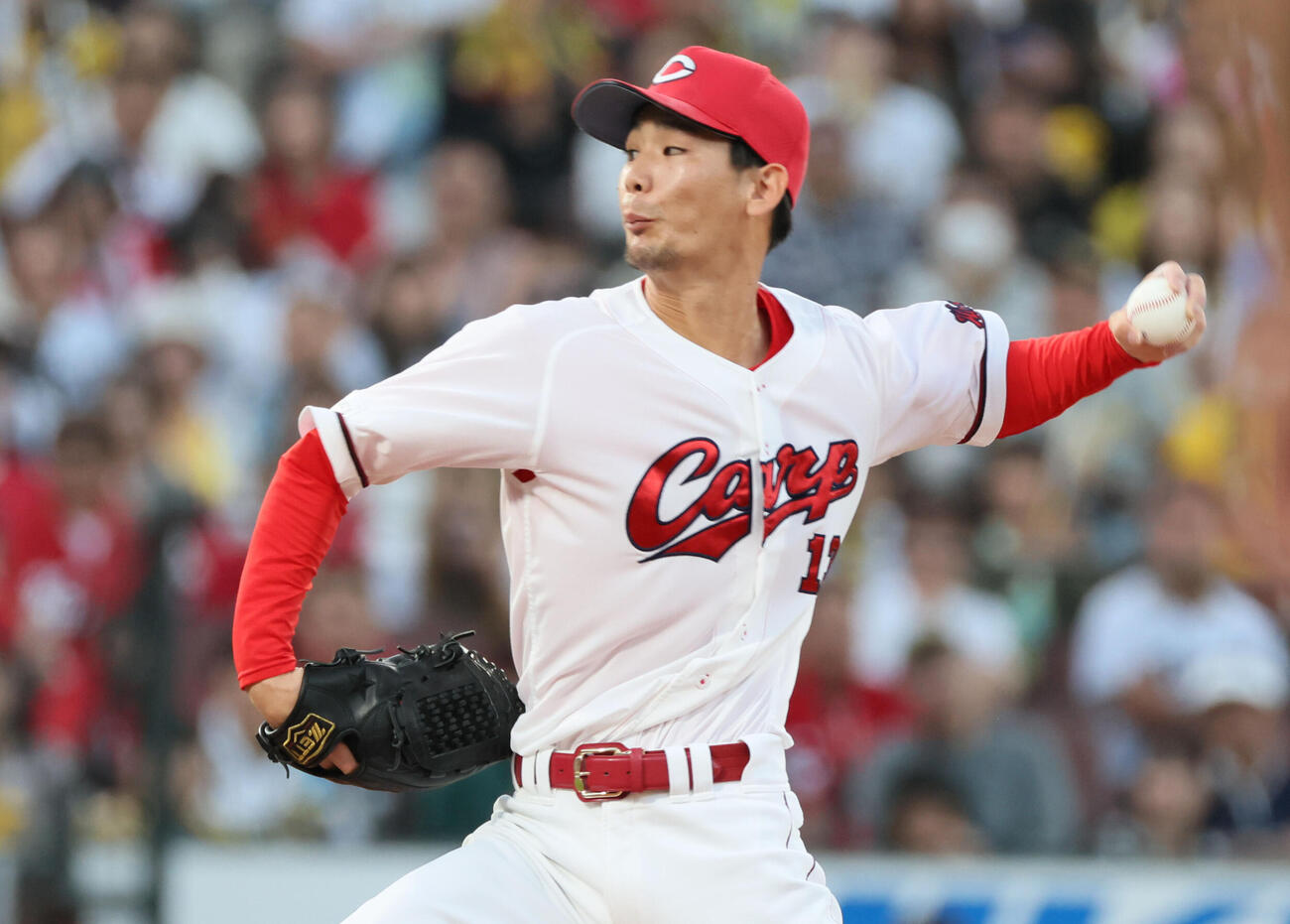 広島対阪神　9回表阪神、広島抑えの森浦大輔（撮影・加藤孝規）