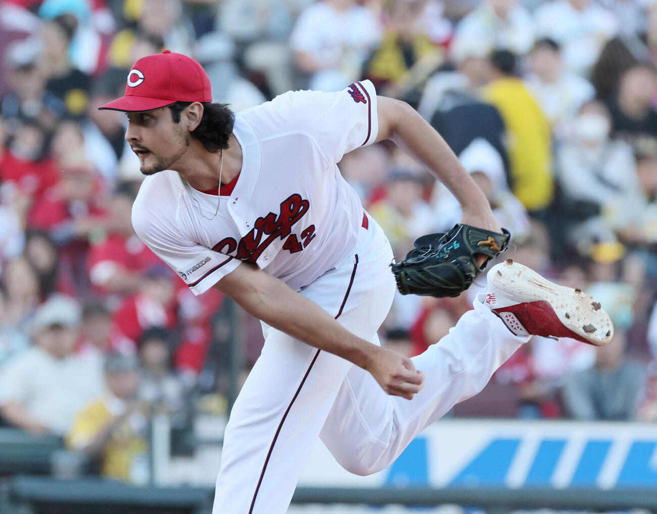 広島対阪神　6回表阪神、広島2番手のフレディ・ターノック（撮影・加藤孝規）