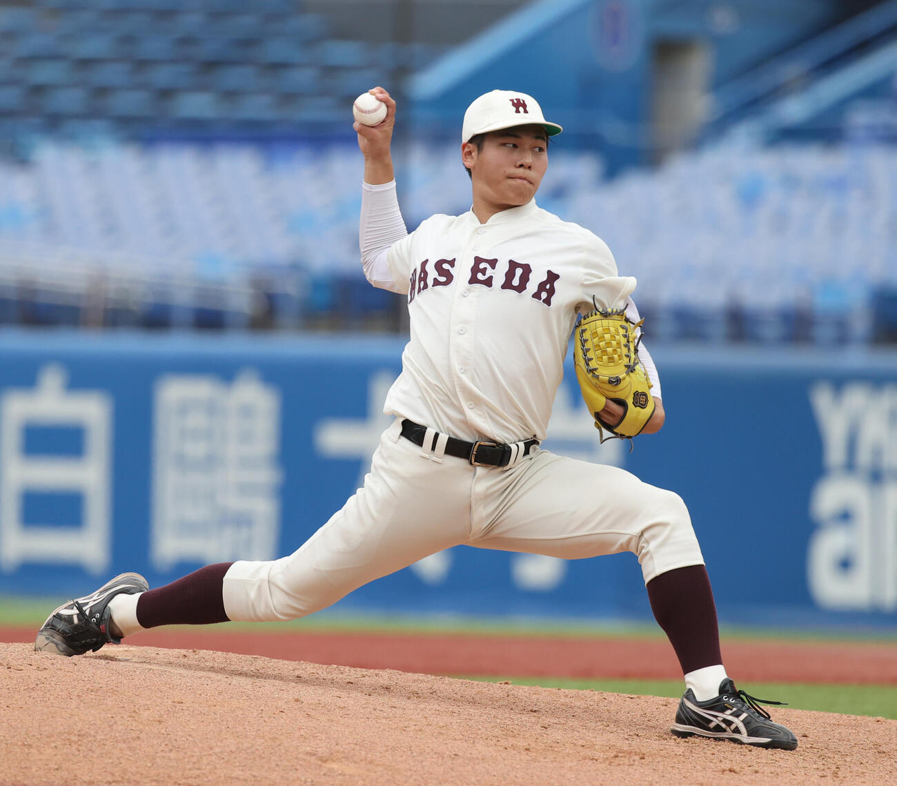 東大対早大　先発した早大・安田虎汰郎（撮影・柴田隆二）