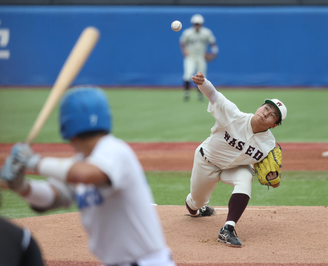 東大対早大　先発した早大・安田虎汰郎（撮影・柴田隆二）