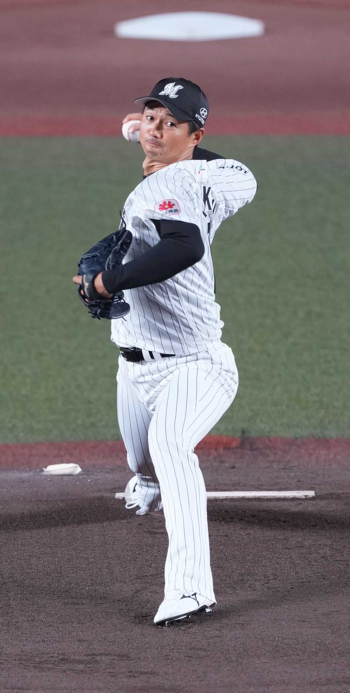 ロッテ対ソフトバンク　引退登板に臨むロッテ先発の唐川侑己（撮影・小沢裕）