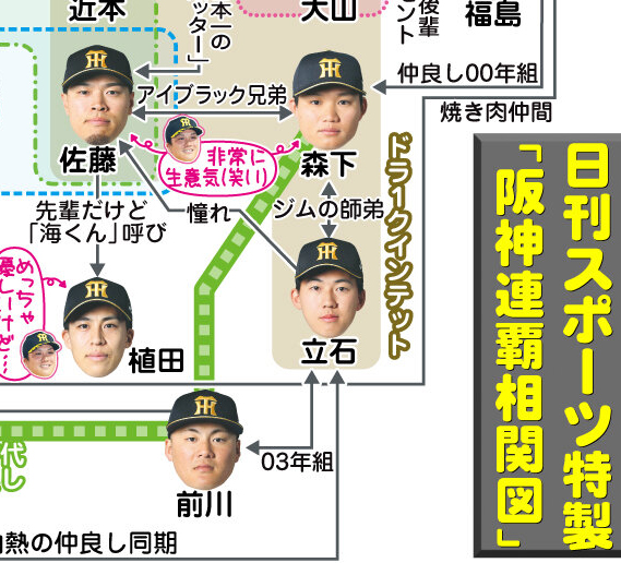 【イラスト】日刊スポーツ特製「阪神連覇相関図」