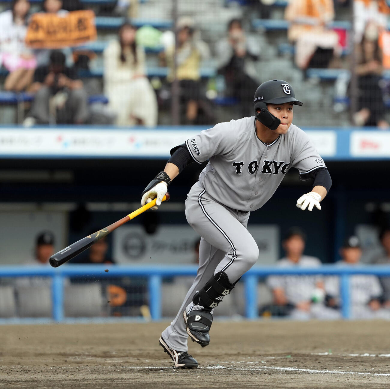 日本ハム対巨人　5回表巨人1死満塁、2点適時打を放つ中山礼都（撮影・たえ見朱実）