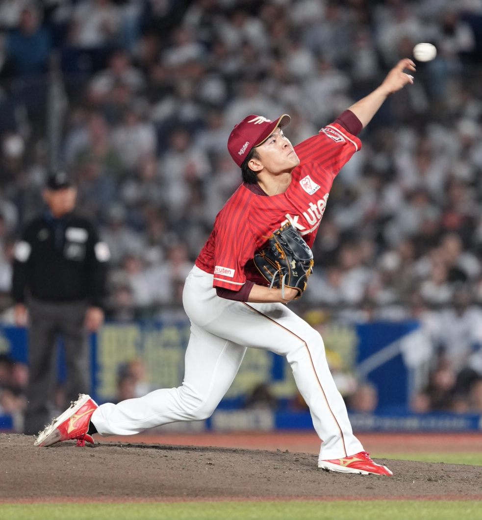 ロッテ対楽天　楽天先発の早川隆久（撮影・小沢裕）