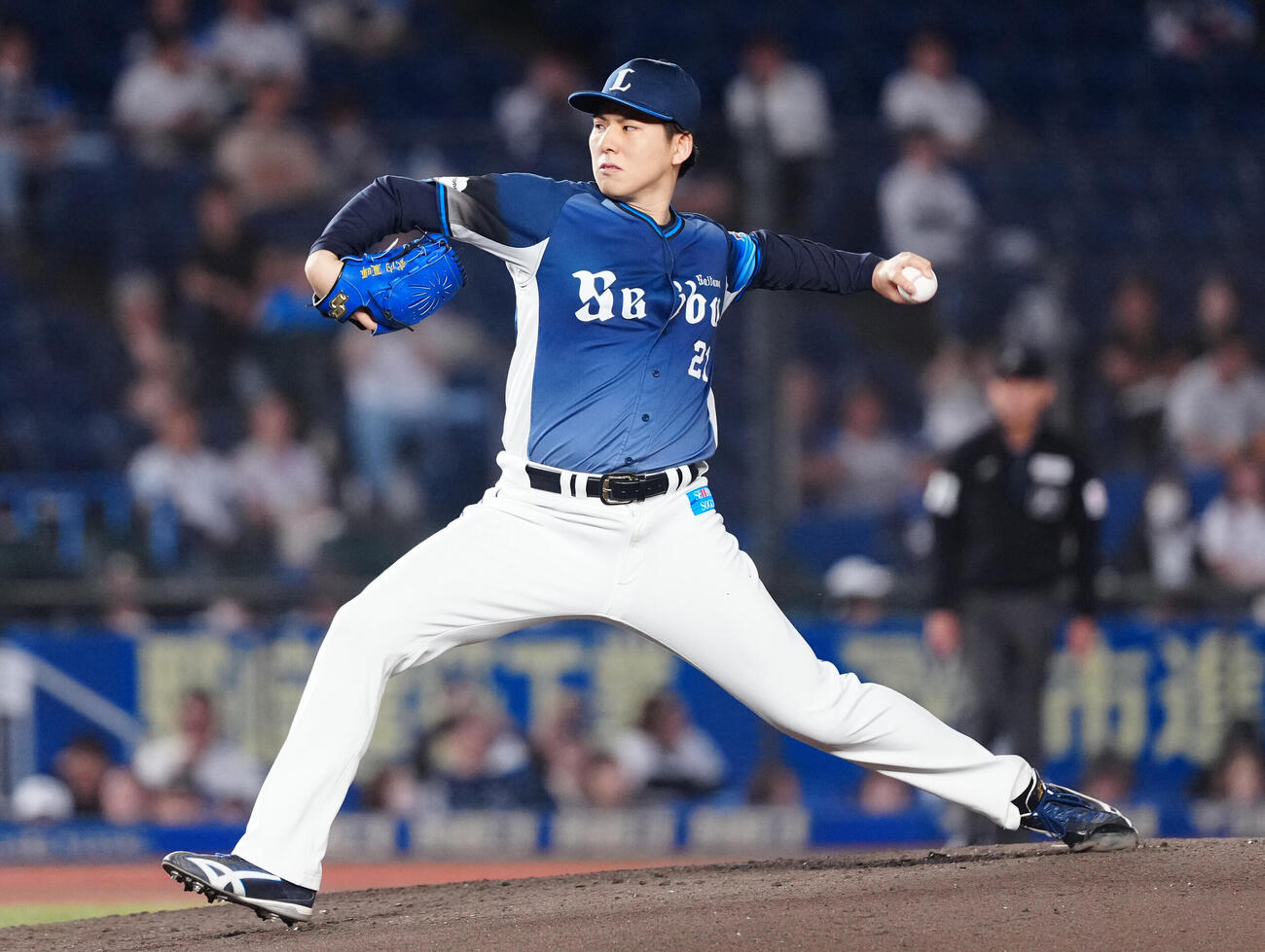 ロッテ対西武　力投する西武先発の武内夏暉（撮影・鈴木みどり）