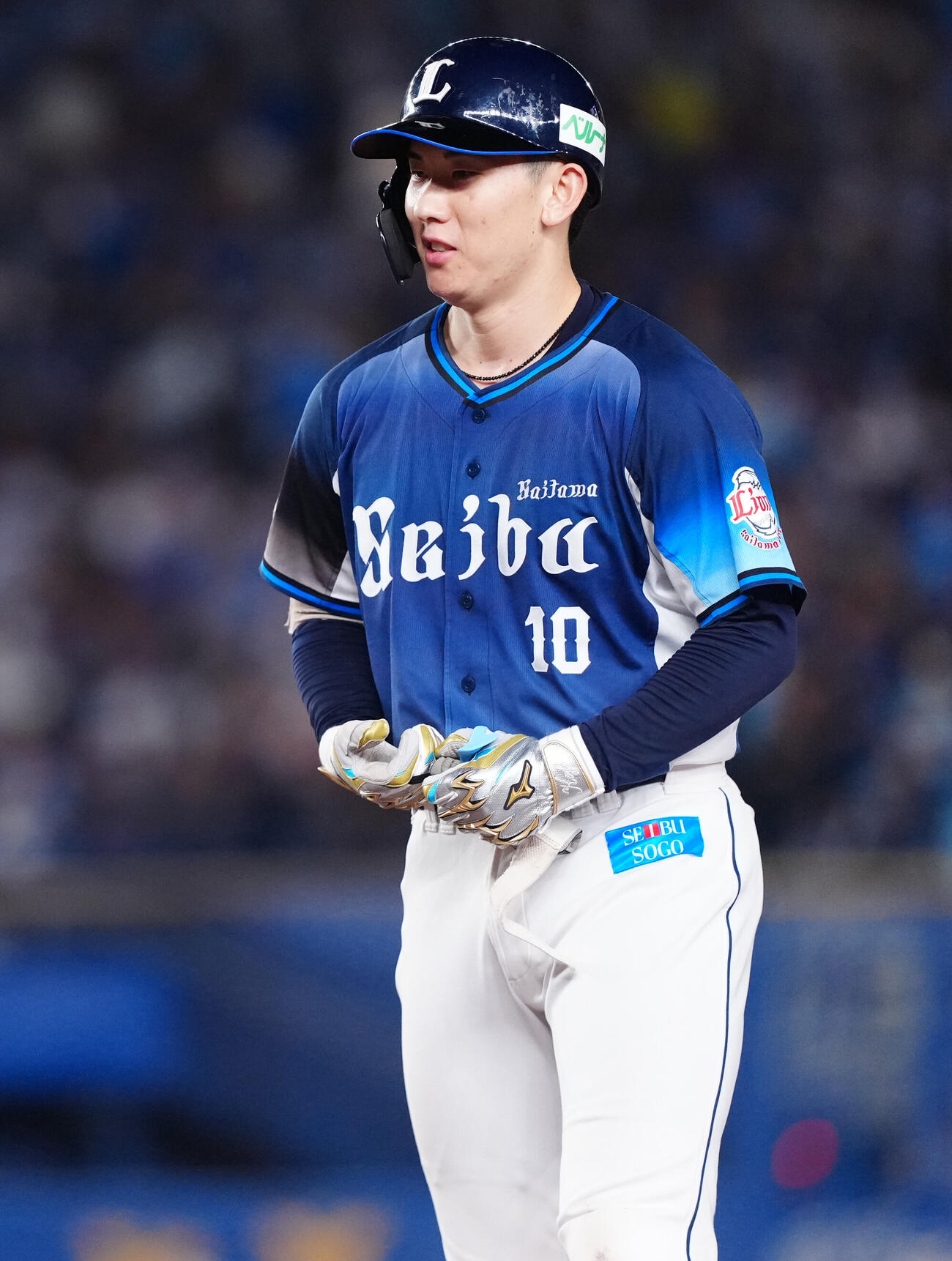 ロッテ対西武　8回表西武2死一、三塁、適時打を放った小島大河（撮影・鈴木みどり）