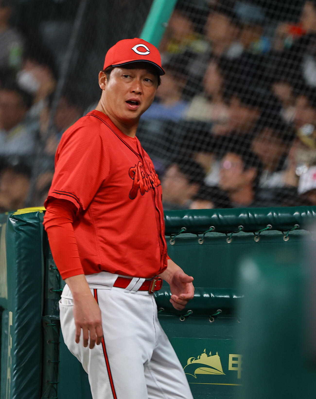 阪神対広島　選手交代を告げベンチに引き揚げる新井貴浩監督（撮影・上田博志）