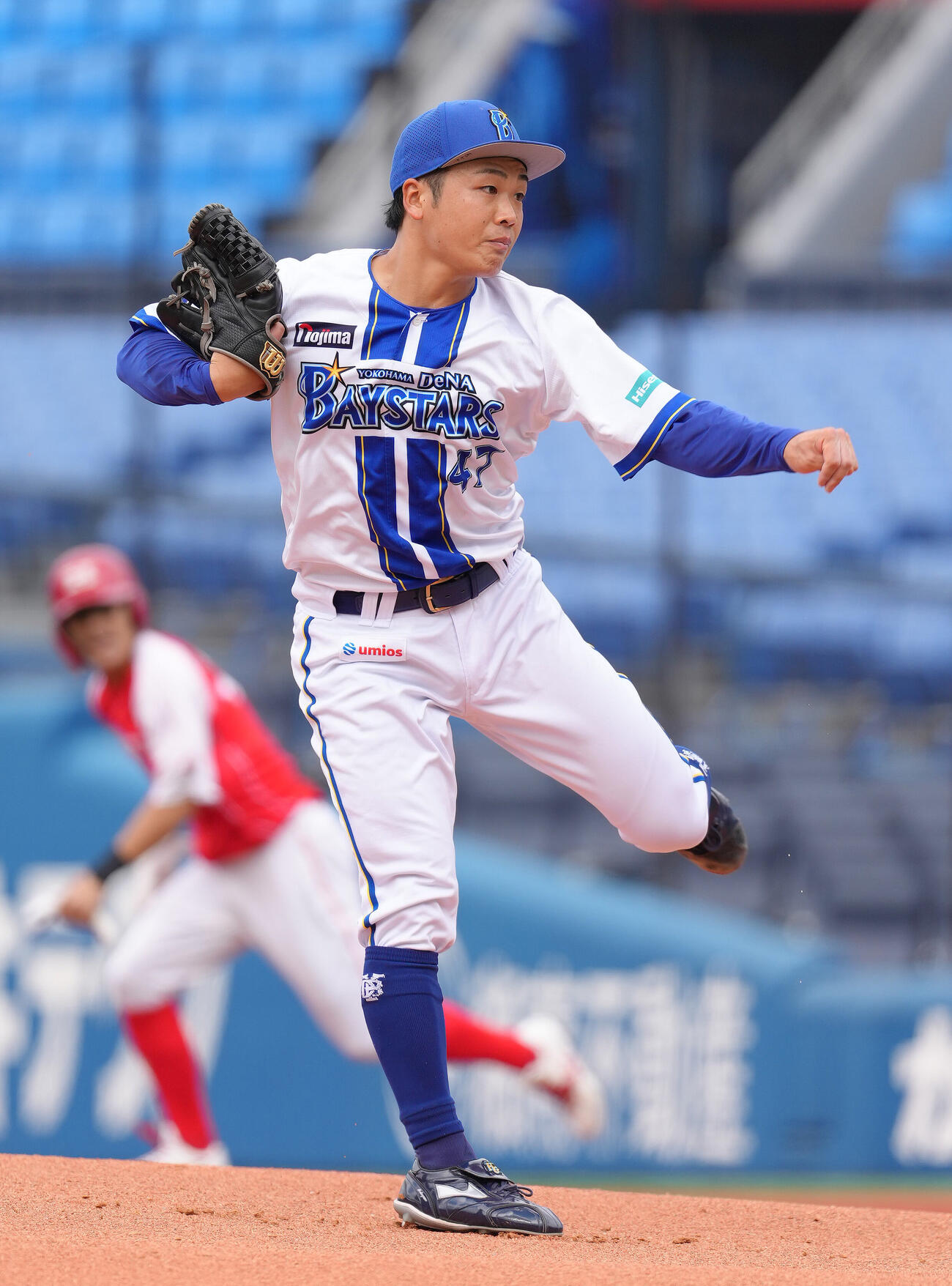 練習試合　DeNA対Honda DeNA先発の片山皓心（撮影・足立雅史）