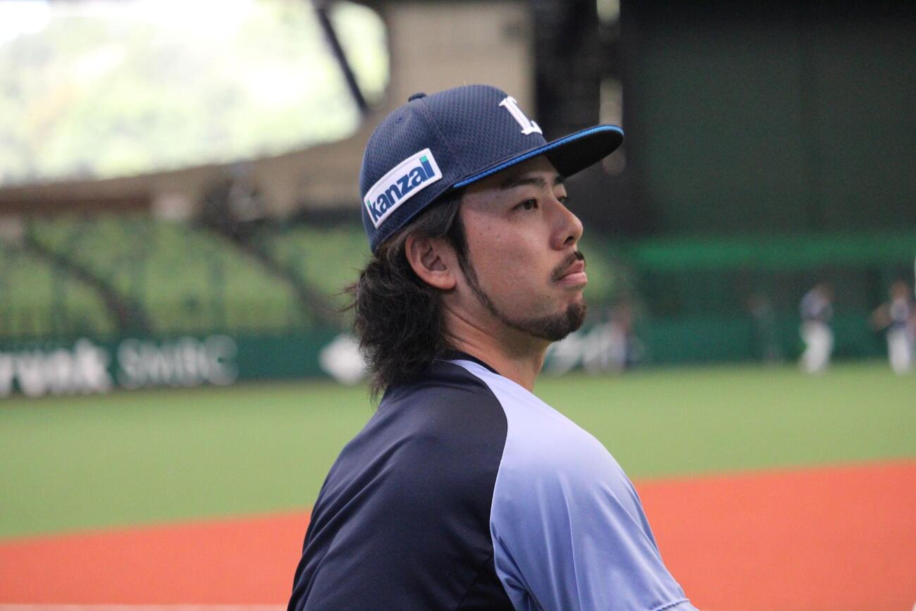 CS直前に1軍合流した西武本田圭佑打撃投手（撮影・金子真仁）