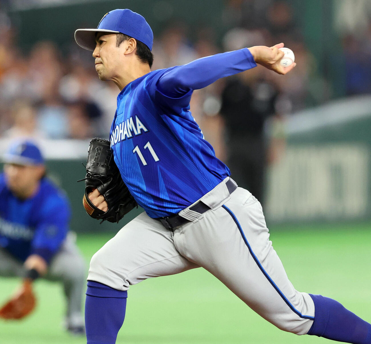 巨人対DeNA DeNA先発の東克樹（撮影・浅見桂子）
