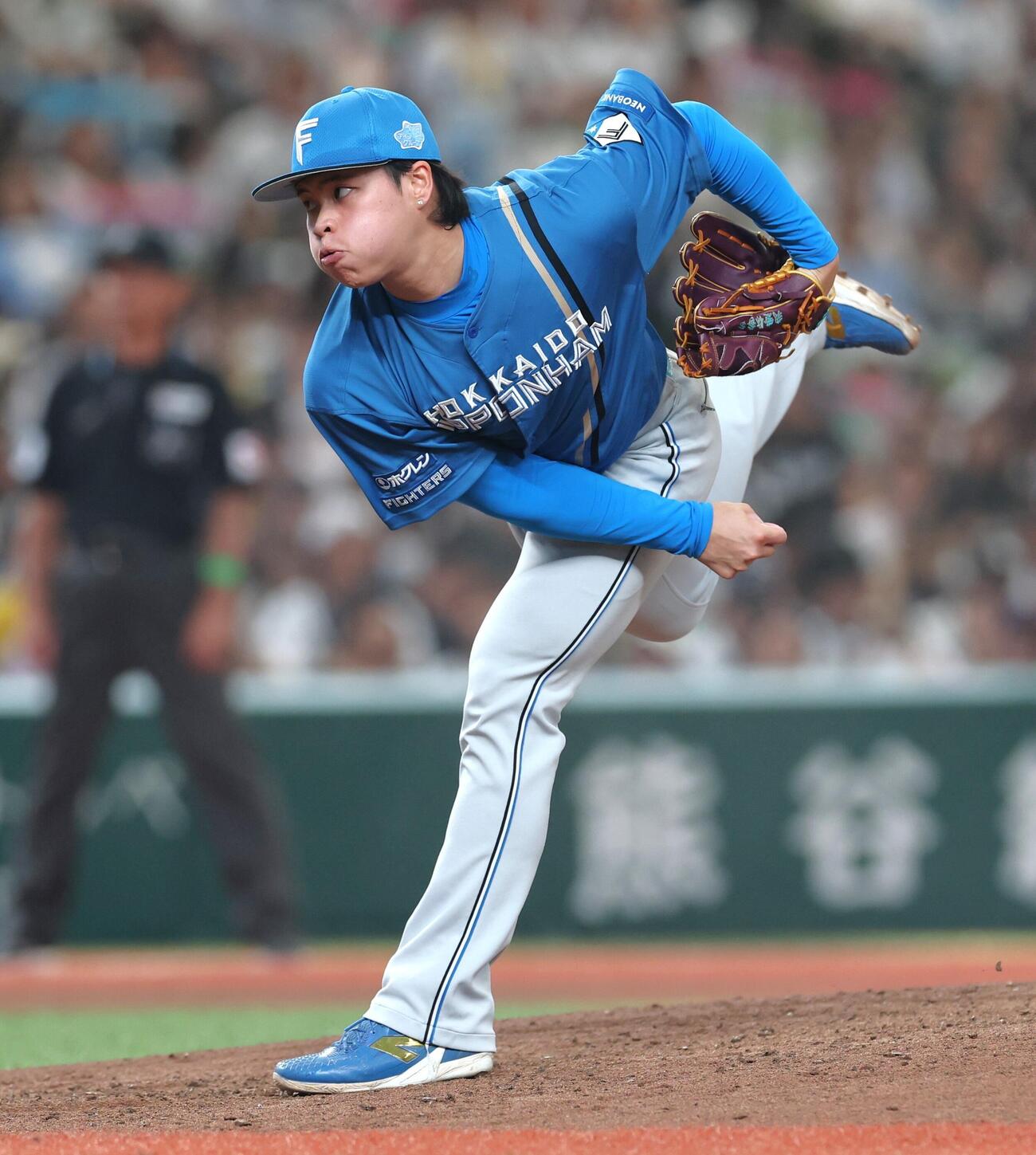 西武対日本ハム　7回に登板の孫易磊（撮影・黒川智章）
