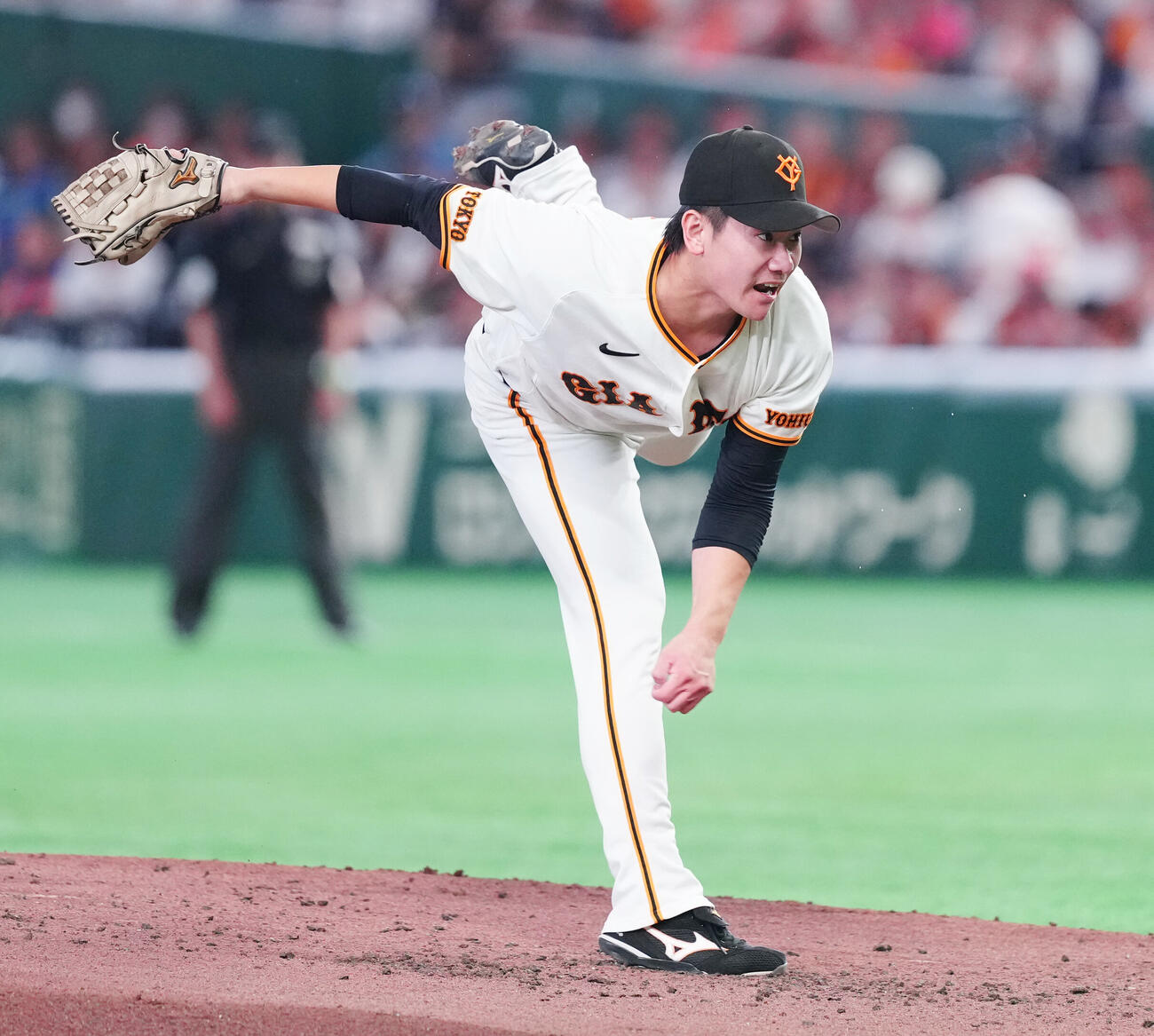 巨人対DeNA　先発し力投する巨人井上温大（撮影・鈴木みどり）