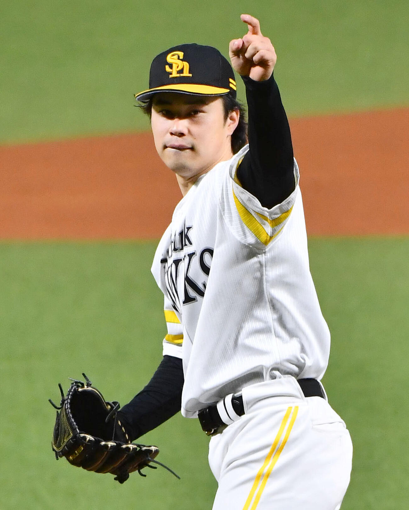 ソフトバンク3軍対韓国NCダイノス　ソフトバンク先発の松本晴（撮影・岩下翔太）