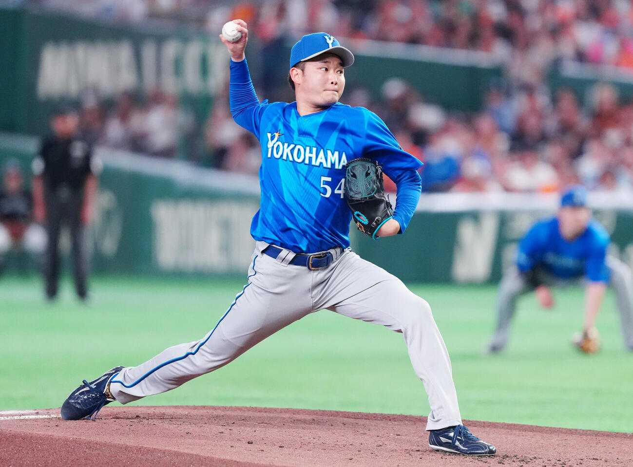 巨人対DeNA　先発し力投するDeNA石田裕太郎（撮影・鈴木みどり）