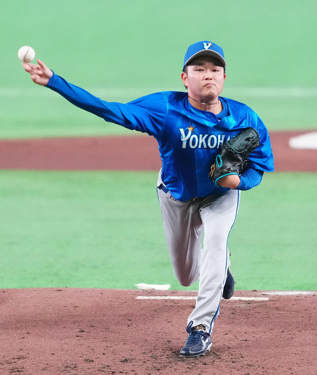巨人対DeNA　先発し力投するDeNA石田裕太郎（撮影・鈴木みどり）
