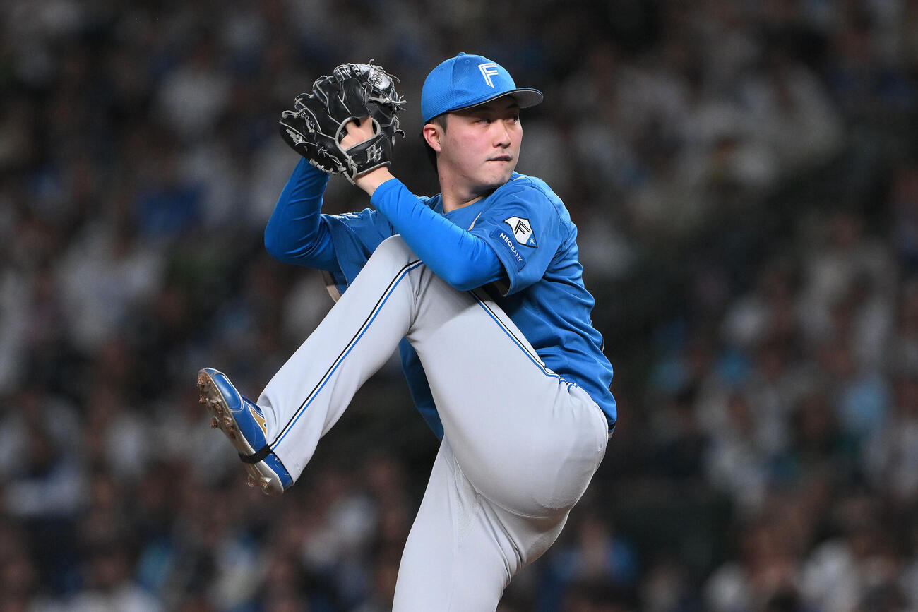 西武対日本ハム　9回裏から日本ハム4番手で登板し試合を締めた柳川大晟（撮影・滝沢徹郎）