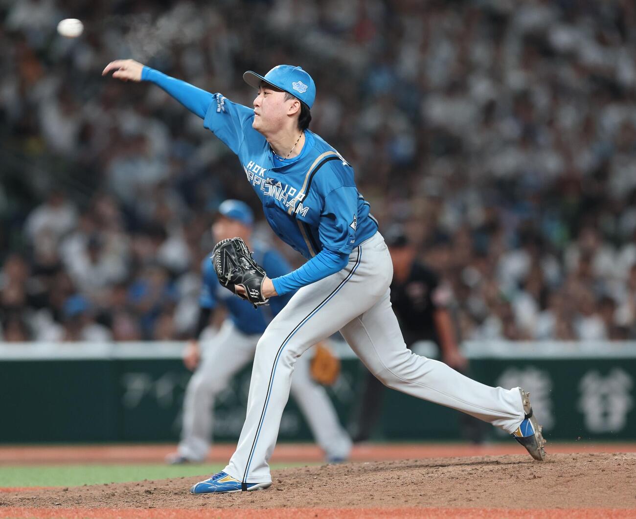 西武対日本ハム　9回に登板の柳川大晟（撮影・黒川智章）