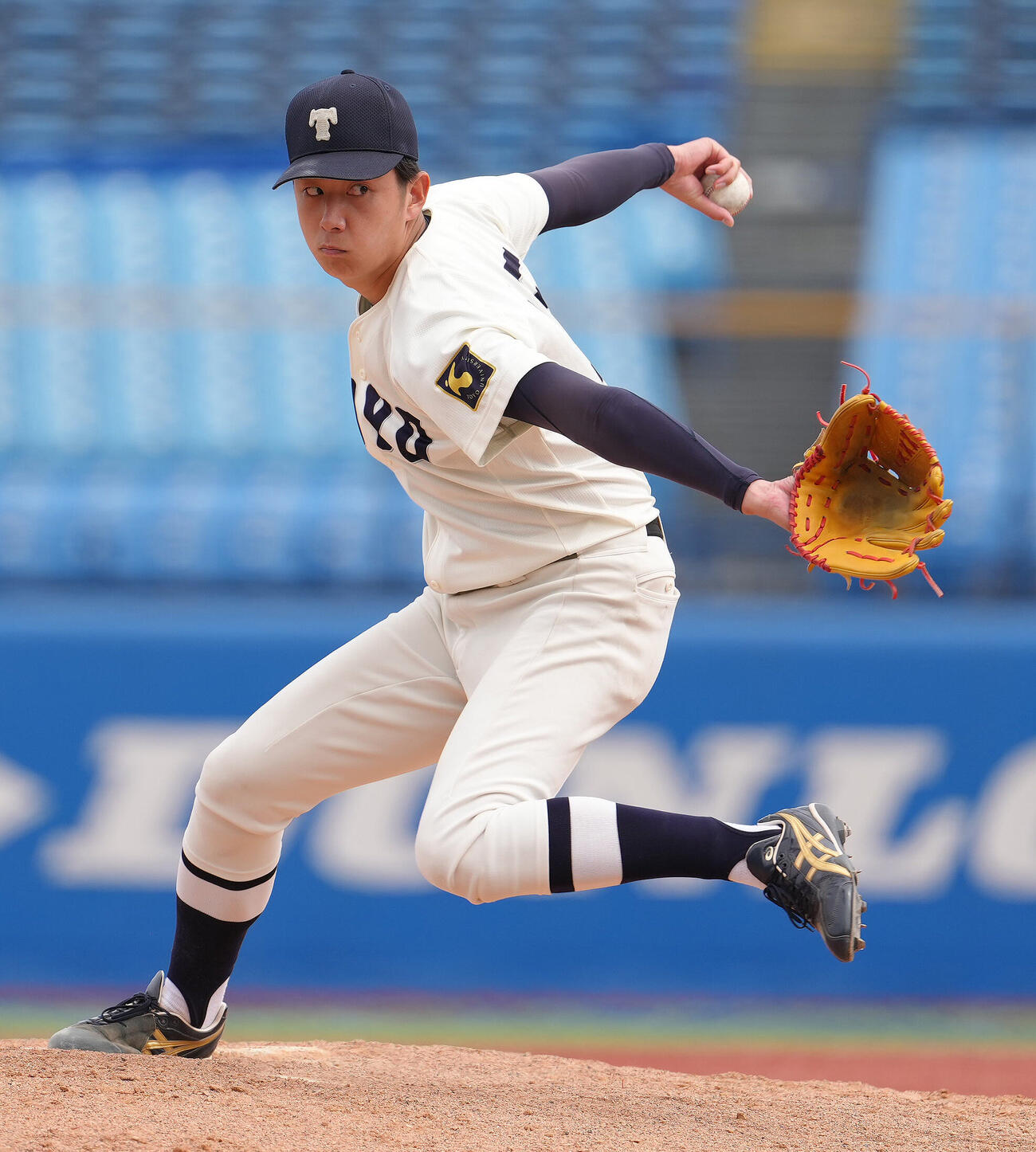 中大対東洋大　完封勝利を挙げた東洋大・石沢順平（撮影・足立雅史）